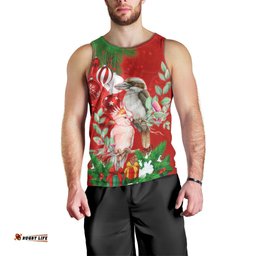 Personalised Kookaburra Lover Men Tank Top Australia Merry Christmas Aboriginal Red Style