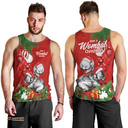 Wombat Lover Men Tank Top Australia Merry Christmas Aboriginal