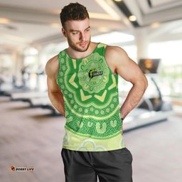 Custom BBL Thunder Cricket Men Tank Top 2024 Aboriginal Art