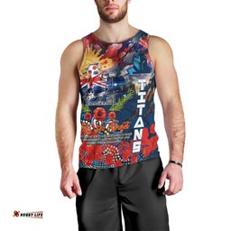 Personalised Australia Rugby Titans ANZAC Men Tank Top Gold Coast Scratch Style