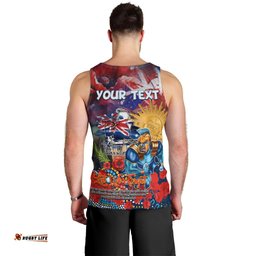 Personalised Australia Rugby Titans ANZAC Men Tank Top Gold Coast Scratch Style