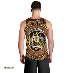 Personalised Australia Tennis Men Tank Top Aussie Indigenous Art