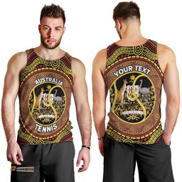 Personalised Australia Tennis Men Tank Top Aussie Indigenous Art