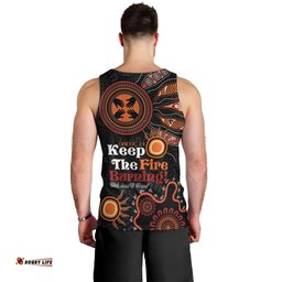 Australia NAIDOC 2024 Men Tank Top Keep the Fire Burning Aboriginal Art