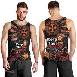 Australia NAIDOC 2024 Men Tank Top Keep the Fire Burning Aboriginal Art