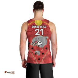 Custom Dolphins Rugby ANZAC Men Tank Top Aboriginal and Army Patterns