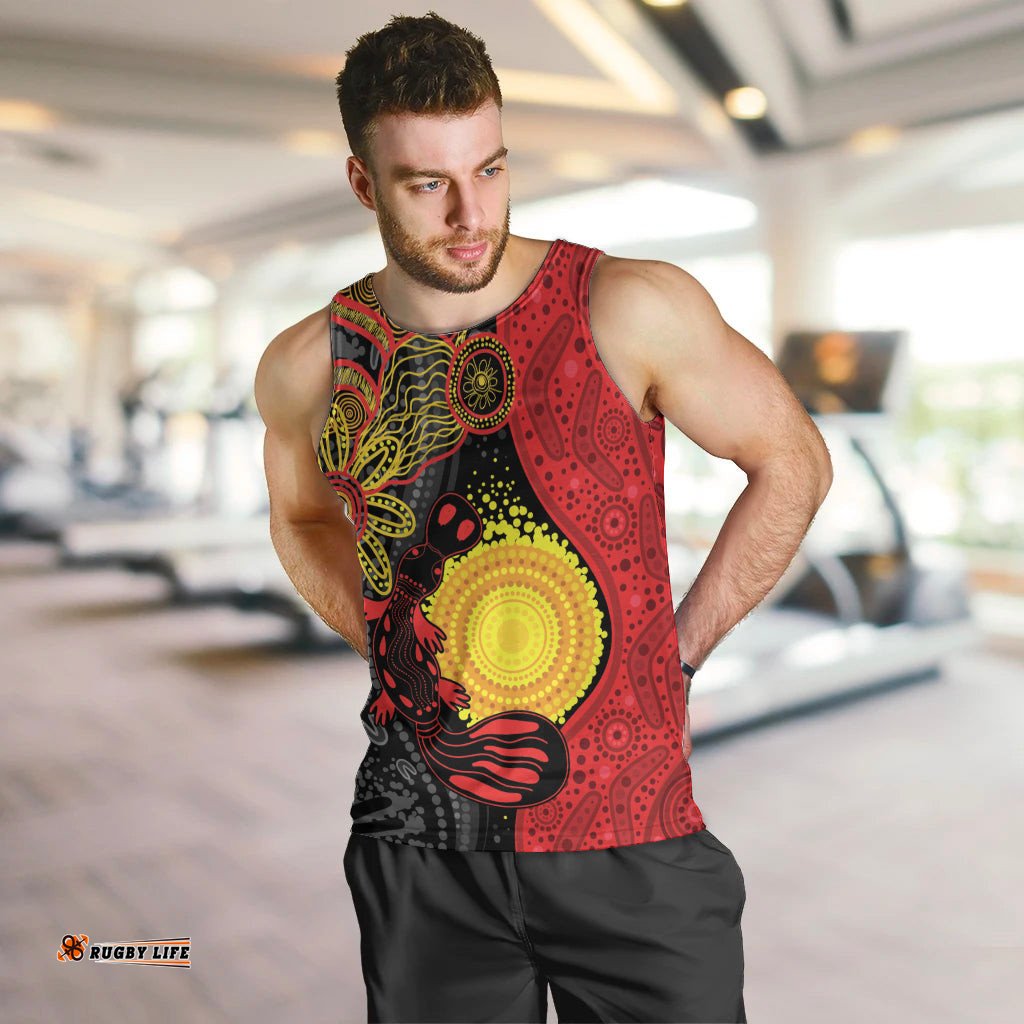 Platypus Aboriginal Art Style Men Tank Top