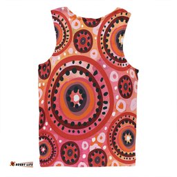 Amazing Aussie Australia Dot Painting Inspired Aboriginal Circle In The Aboriginal Dot Art Style Men Tank Top