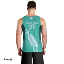Australia Soccer Matildas Custom Men Tank Top Turquoise Basic Gradient