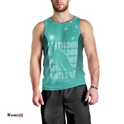 Australia Soccer Matildas Custom Men Tank Top Turquoise Basic Gradient