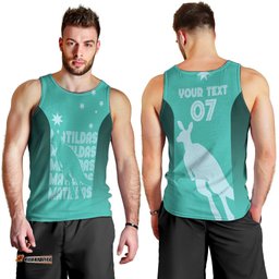 Australia Soccer Matildas Custom Men Tank Top Turquoise Basic Gradient