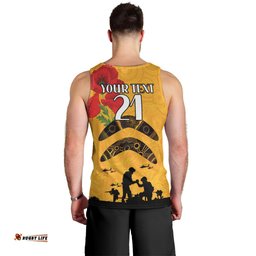 Australia Matildas Soccer ANZAC Custom Men Tank Top Gallipoli Soldier With Aboriginal Dots Art