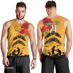 Australia Matildas Soccer ANZAC Custom Men Tank Top Gallipoli Soldier With Aboriginal Dots Art