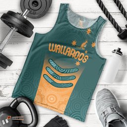 Custom Wallaroos Womens Rugby Men Tank Top Aboriginal Dots Art