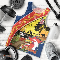 Roosters ANZAC Day Men Tank Top Rosemary Starring Night Style