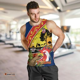 Roosters ANZAC Day Men Tank Top Rosemary Starring Night Style