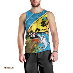 Sharks Rugby ANZAC Day Men Tank Top Sharkies Rosemary Starry Night