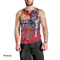 Personalised Australia Rugby Sea Eagles ANZAC Men Tank Top Manly-Warringah Scratch Style