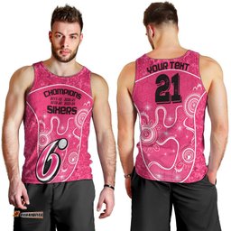 Custom Sydney Sixers Cricket Men Tank Top The Fourth Time Champions Aboriginal