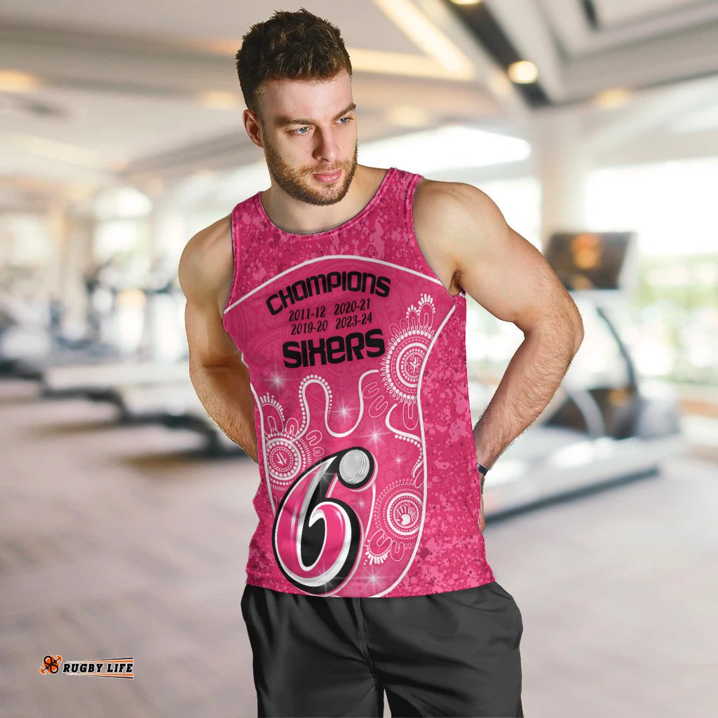 Custom Sydney Sixers Cricket Men Tank Top The Fourth Time Champions Aboriginal