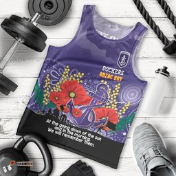 Custom Dockers Football ANZAC Men Tank Top Gallipoli Camouflage With Poppies