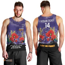 Custom Dockers Football ANZAC Men Tank Top Gallipoli Camouflage With Poppies