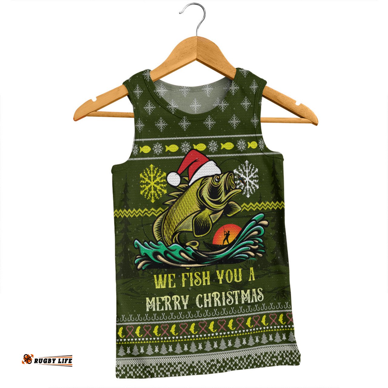 Amazing Aussie Australia Christmas Fishing Custom We Fish You A Merry Christmas Men Tank Top