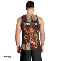 Personalised NAIDOC Week 2024 Men Tank Top Aussie Map With Aboriginal