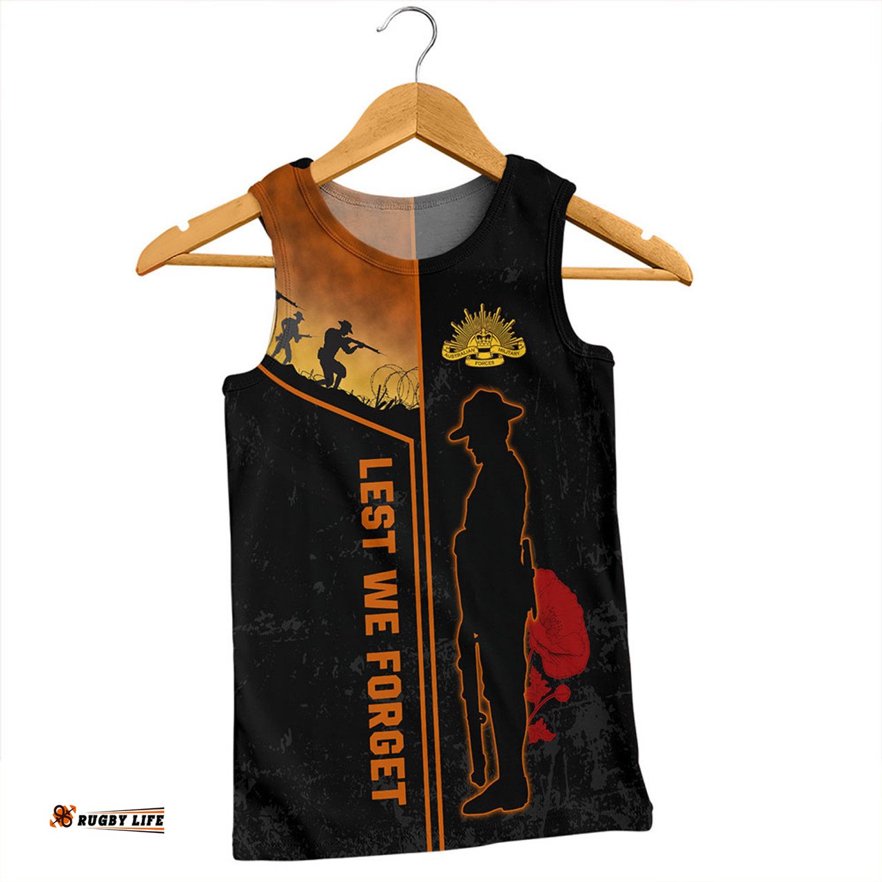 Amazing Aussie Australia Anzac Day Anzac Day Lest We Forget Poppy Men Tank Top
