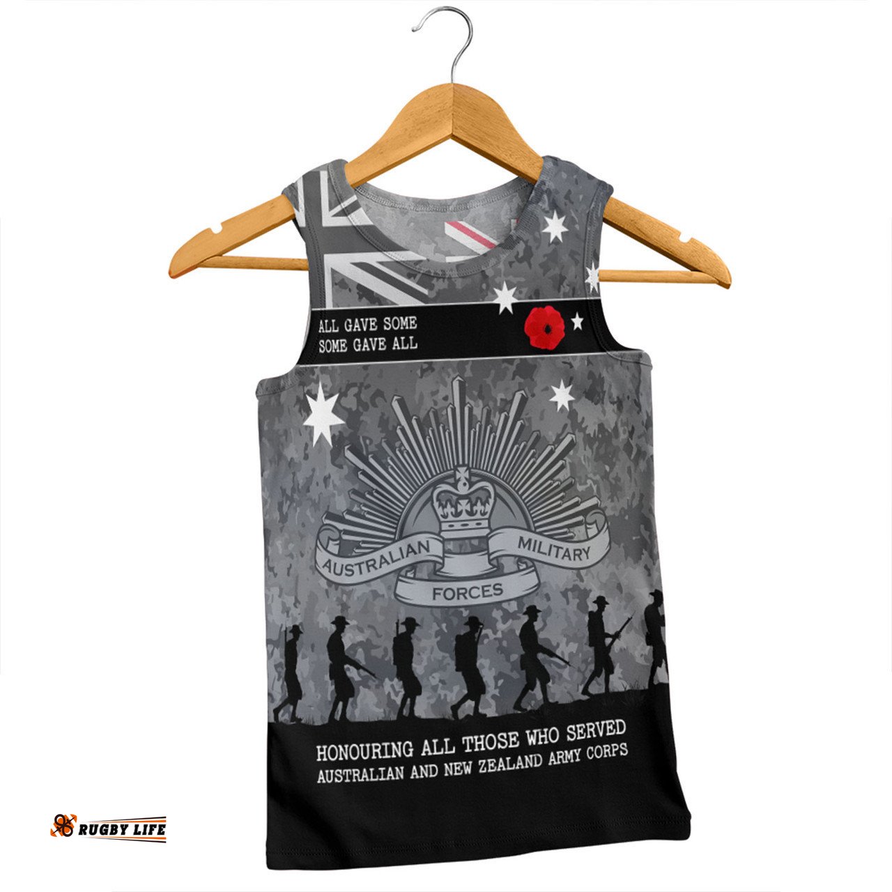 Amazing Aussie Australia Anzac Day Australia and New Zealand Warriors All gave some Some Gave All Black Men Tank Top