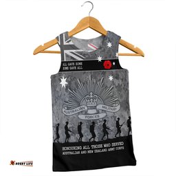 Amazing Aussie Australia Anzac Day Australia and New Zealand Warriors All gave some Some Gave All Black Men Tank Top