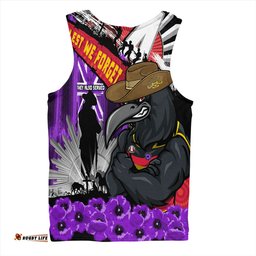 Amazing Aussie Adelaide Crows ANZAC Day Honor Purple Valor And Spirit Men Tank Top