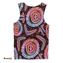 Amazing Aussie Australia Dot Painting Inspired Aboriginal Boomerang From Aboriginal Art Men Tank Top