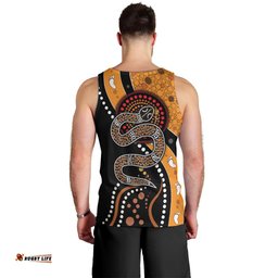 Aboriginal Snake Pattern Dot Art Men Tank Top TS04