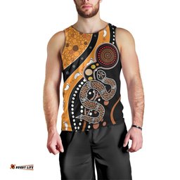 Aboriginal Snake Pattern Dot Art Men Tank Top TS04