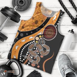 Aboriginal Snake Pattern Dot Art Men Tank Top TS04