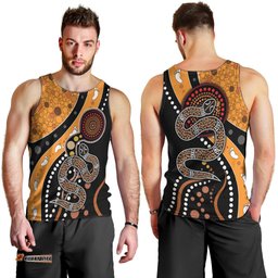 Aboriginal Snake Pattern Dot Art Men Tank Top TS04