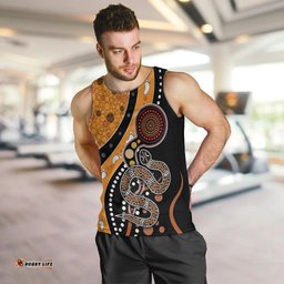 Aboriginal Snake Pattern Dot Art Men Tank Top TS04