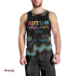 Australia Autism Awareness 4 April Aboriginal Lizard Men Tank Top