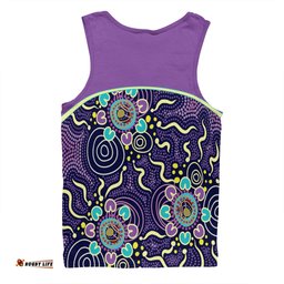 Amazing Aussie Australia Aboriginal Custom Purple Painting With Aboriginal Inspired Dot Men Tank Top