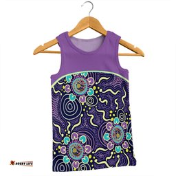 Amazing Aussie Australia Aboriginal Custom Purple Painting With Aboriginal Inspired Dot Men Tank Top