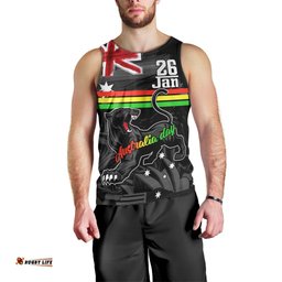 Personalised NRL Panthers Australia Day Men Tank Top Proud Of Our Boys Black