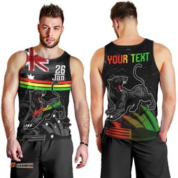 Personalised NRL Panthers Australia Day Men Tank Top Proud Of Our Boys Black