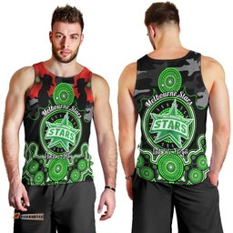 Melbourne Stars ANZAC 2024 Men Tank Top Lest We Forget Poppy Mix Camouflage