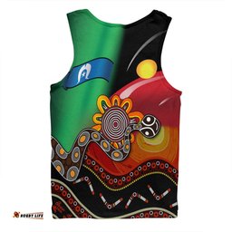 Amazing Aussie Australia Aboriginal Custom The Rainbow Serpent Dreamtime Give Shape To The Earth Men Tank Top
