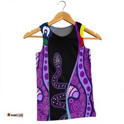 Amazing Aussie Australia Aboriginal Custom Purple Indigenous Rainbow Serpent Inspired Men Tank Top