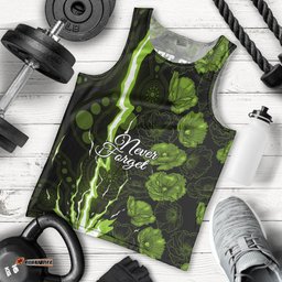 Thunder Cricket Never Forget Custom Men Tank Top ANZAC Day with Poppy Aboriginal
