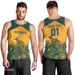 Custom Australia Rugby Men Tank Top Wallabies Aboriginal Pattern