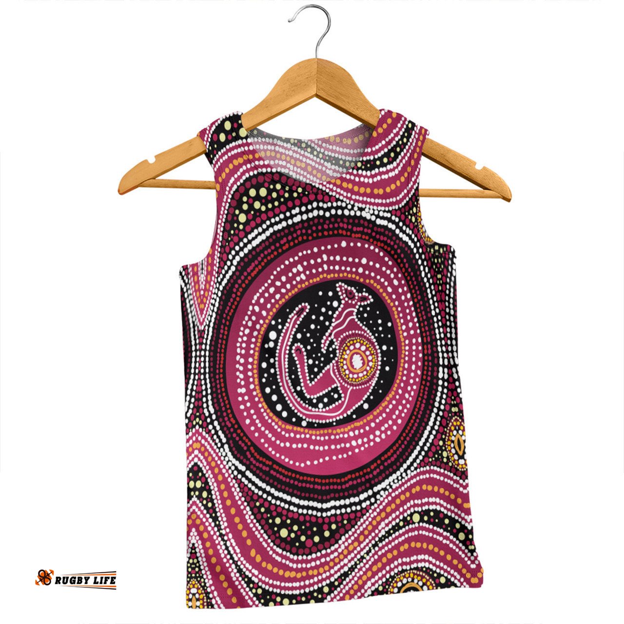 Amazing Aussie Australia Aboriginal Aboriginal Background Featuring Kangaroo Dot Design Men Tank Top