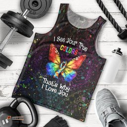 I See Your True Colors Personalised Men Tank Top Autism Awareness